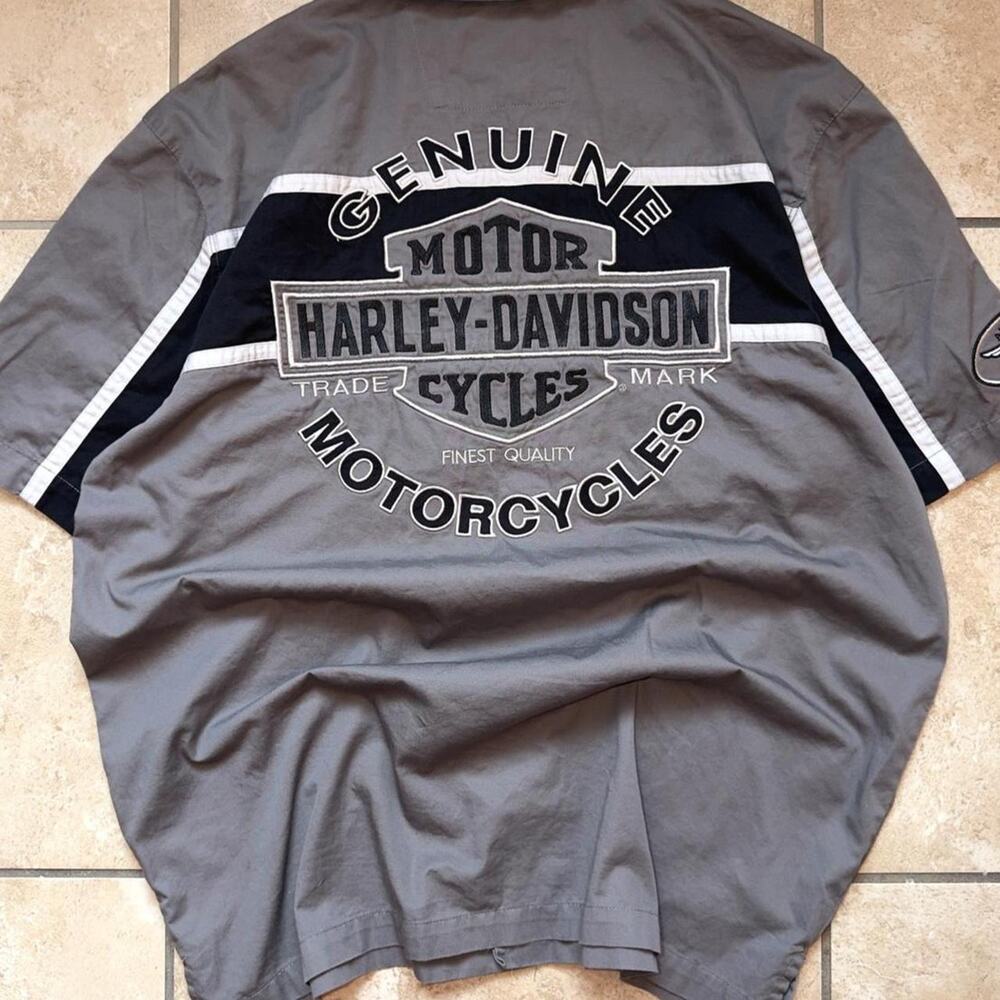 Harley Davidson Button Down Mechanic Shirt - Size L